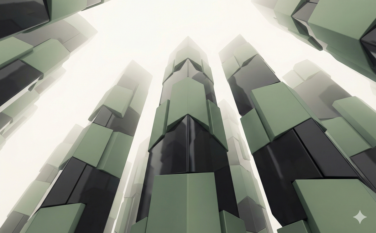 Abstract representation of massive data center construction